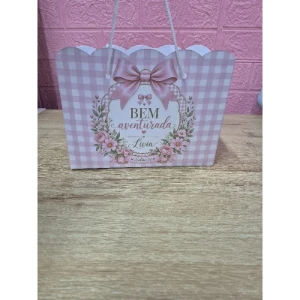 Sacolas Personalizadas Floral Rosa para Montar - Artesanato e Personalizados