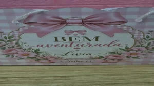 Sacolas Personalizadas Floral Rosa para Montar - Artesanato e Personalizados