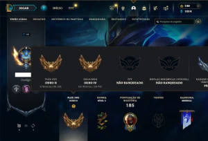 Ouro 4 com 60 Champs e 22 Skins + 1 Fragmento - League of Legends LOL