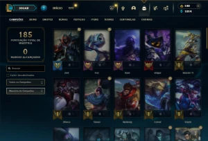 Ouro 4 com 60 Champs e 22 Skins + 1 Fragmento - League of Legends LOL