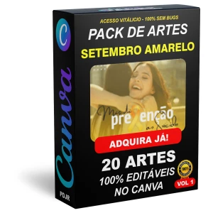 Pack Canva Setembro Amarelo - 20 Artes Editáveis - Serviços Digitais