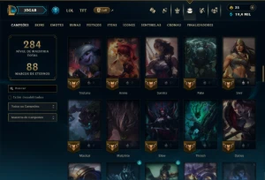 Diamante 1 com 95 Champs e 37 Skins ( MAIN ADC ) - League of Legends LOL