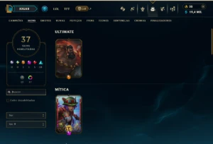 Diamante 1 com 95 Champs e 37 Skins ( MAIN ADC ) - League of Legends LOL