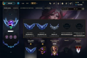 Diamante 1 com 95 Champs e 37 Skins ( MAIN ADC ) - League of Legends LOL