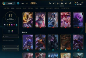 Diamante 1 com 95 Champs e 37 Skins ( MAIN ADC ) - League of Legends LOL