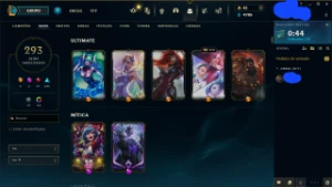 Conta League of Legends Diamante 2 com 293 skins LOL