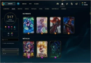 Conta lol com mais de 6000 gasto e de valorant com 300 gasto - League of Legends