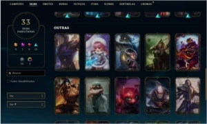 Conta league of legends 33 skins 4 lendárias 2 vitoriosas LOL