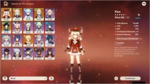 AR 47 Venti + Klee + Albedo + Jean C1 + Livro 5* - Genshin Impact