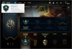 Conta platina 2 com 3 skins e 22 champs - League of Legends LOL