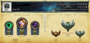 Prata 3 Prata 2 90 Campeões, 25 skins, 33 ícones - League of Legends LOL
