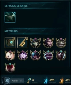 Prata 3 Prata 2 90 Campeões, 25 skins, 33 ícones - League of Legends LOL