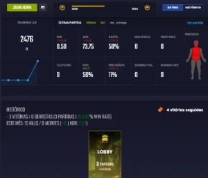Conta 17Gc+Medalha Camp X1 Com prime - Counter Strike CS