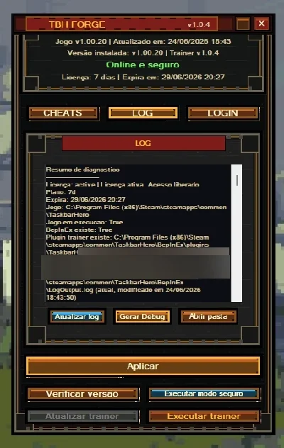 TBH: FORGE Trainer atualizado (Acesso Vitalício) - Task Bar Hero