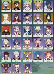 Genshim Impact (AR10): Ganyu+Skin+Zhongli+Arco de Amos+5⭐