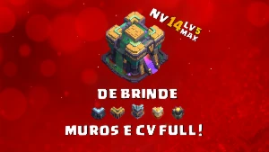 CV14 | 5 Construtores, Muros FULL + Troca de Nick ✔ - Clash of Clans