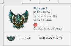 CONTA PLATINA 4 80% winrate - League of Legends LOL