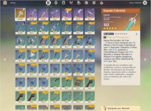 CONTA AR20 COM KEQING, ESPADA CELESTIAL - GENSHIN IMPACT