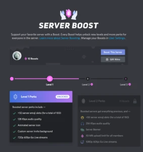 Impulso de servidor no discord Server Boost (Impulsos)