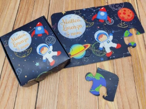 Quebra-cabeça Astronauta com Caixa 19 x 13 cm - Artesanato e Personalizados