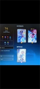conta LOL nível 105 76 skins