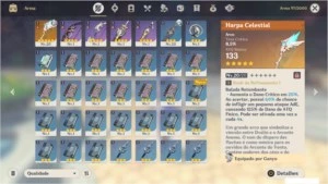 Conta Genshin Impact Iniciante Ganyu+Harpa Celestial AR15