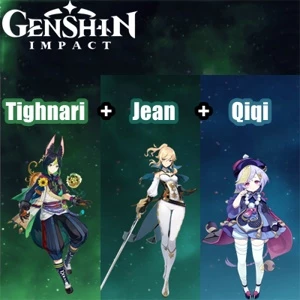 Conta Genshin Impact AR 5 com Tighnari, Jean e Qiqi