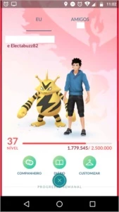 conta pokemon go level 37 - Pokémon