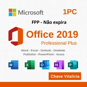 Licença Office 2019 Pro - Original - Vitalícia - FPP - Softwares e Licenças