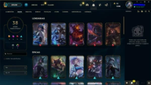 Conta League Of Legends 38 Skins (5 Lendarias, 26 Epicas) LOL