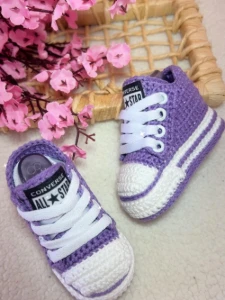 All Star de Crochê Roxo Sola de Crochê