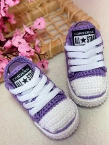 All Star de Crochê Roxo Sola de Crochê - Artesanato e Personalizados