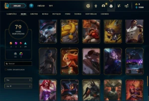 Conta Unranked com 105 Champs e 79 Skins - League of Legends LOL
