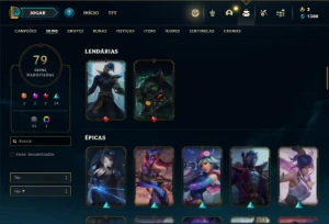 Conta Unranked com 105 Champs e 79 Skins - League of Legends LOL