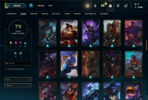 Conta Unranked com 105 Champs e 79 Skins - League of Legends LOL