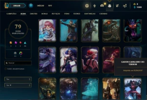 Conta Unranked com 105 Champs e 79 Skins - League of Legends LOL