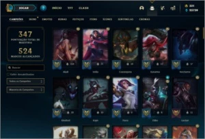 Conta prata 2 com 101 champs e 87 skins +2 Prestigios - League of Legends LOL