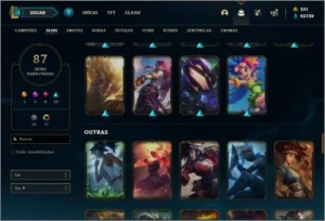 Conta prata 2 com 101 champs e 87 skins +2 Prestigios - League of Legends LOL