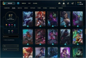 Conta prata 2 com 101 champs e 87 skins +2 Prestigios - League of Legends LOL