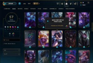 Platina 4 com 100 Champs e 57 Skins +10 Vitoriosas - League of Legends LOL