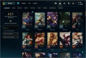 Conta ouro 4 com 105 champs e 93 skins - League of Legends LOL