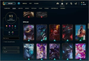 Conta ouro 4 com 105 champs e 93 skins - League of Legends LOL