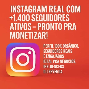 Instagram real com +1.400 seguidores ativos - Redes Sociais
