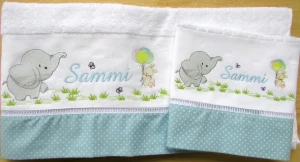 Kit Bebê com Toalha de Banho e Toalha de Mão - Artesanato e Personalizados