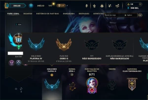 Platina 4 com TODOS os champs e 158 Skins ( MAIN ADC ) - League of Legends LOL