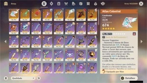 CONTA ENDGAME - AR57, 16 PERS 5*, 8 ARMAS 5*, RAIDEN C3 ETC - Genshin Impact