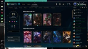 Conta lol 119 champs, 41 skins, lvl 67 unranked - League of Legends