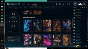 Conta lol 119 champs, 41 skins, lvl 67 unranked - League of Legends