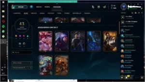 Conta lol 119 champs, 41 skins, lvl 67 unranked - League of Legends