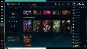 Conta lol 119 champs, 41 skins, lvl 67 unranked - League of Legends